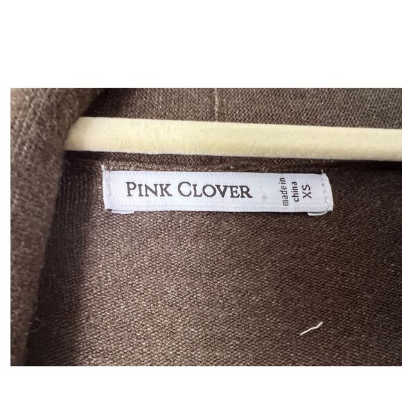 Pink Clover Sweater Women's Size XS Open Front Cardigan  Teal Green Penton - Picture 4 of 10